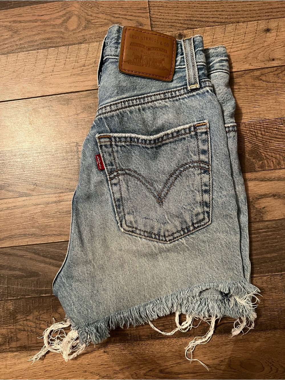 Levi's Light Blue Distressed Denim Shorts
